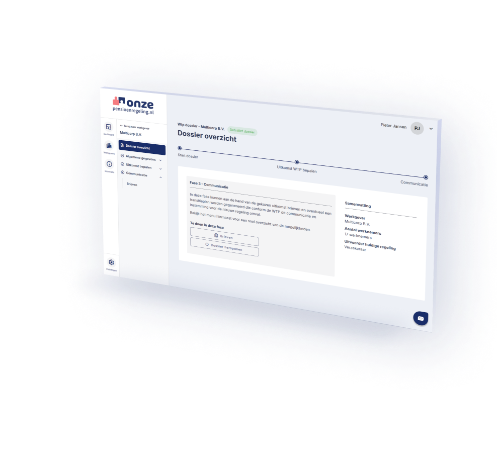 Screenshot van de rekentool